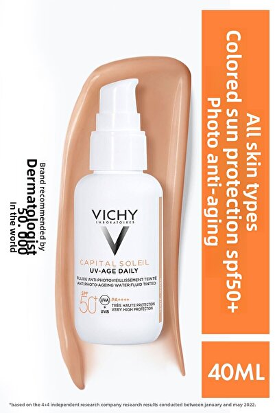 Vichy Capital Soleil 40 Ml SPF 50 Anti-Aging - Light Texture, Colored Sunscreen