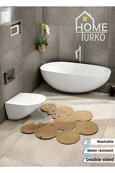 HomeTurko الجوت، القش، ممسحة، حصيرة الحمام، حصيرة مقعد المرحاض، حصيرة مقعد ال...