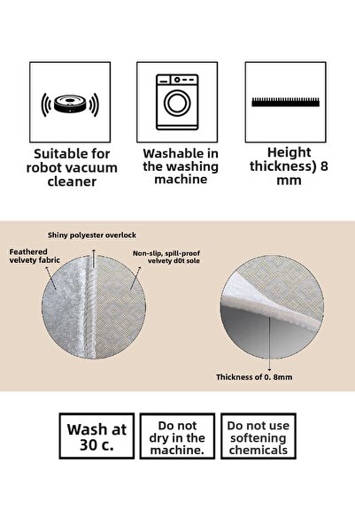 eco concept Non-Slip Base, Cloud Patterned, Bath Written Bath Mat, Decorative Mat, 60x100 Cm