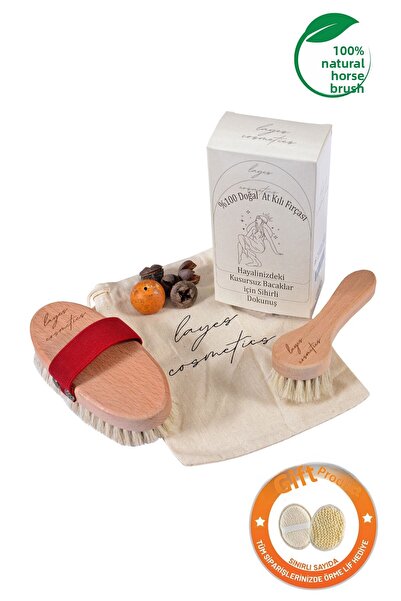 Layes Anti-Cellulite Natural Horsehair Cellulite Brush and Horsehair Face Brush