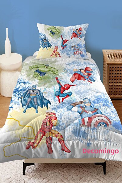 dekomingo Colorful Superhero Quilted Quilt for Baby and Child