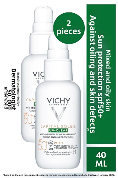 Vichy كريم الشمس للوجه كابيتال سوليل يو في كلير بعامل حماية من الشمس 50، 40 م...