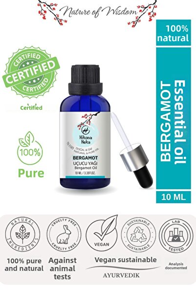 Hikona Heka زيت البرغموت العطري - نقي وطبيعي 100%، 10 مل زيت أساسي