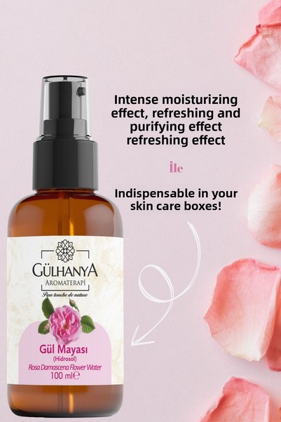 Gülhanya Aromaterapi Rose Yeast 100ml - Rose Water with Intense Rose Oil, Firming, Brightening and Purifying Tonic