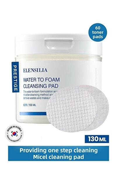ELENSILIA 60 Pieces Micellar Cleaning Pad - Water to Foam Cleansing Pad