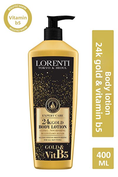 LORENTİ لوشن مرطب للجسم بالذهب عيار 24 قيراط - 400 مل