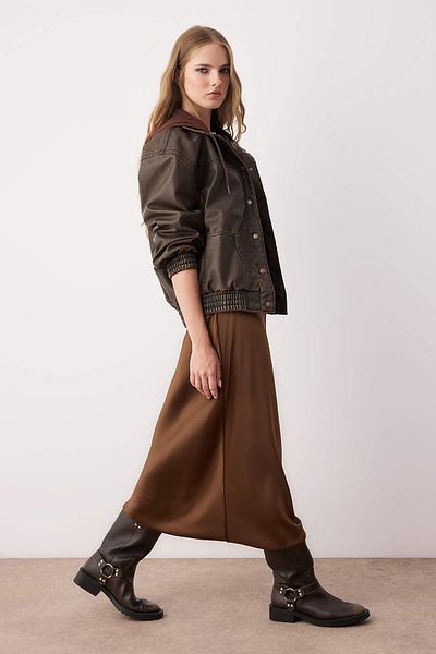 Trendyol Collection Brown Skirt Twoaw26Et00003