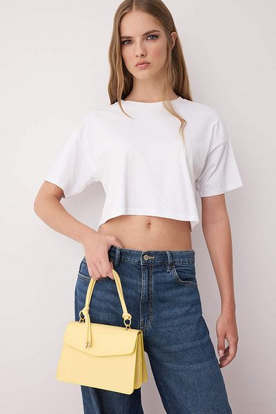 TRENDYOL SHOES Yellow Cross Strap Mini City Shoulder Bag Takss25Oc00007