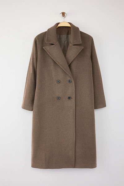 Trendyol Curve Παλτό Mink Oversize Plus Size TBBAW23KB00002
