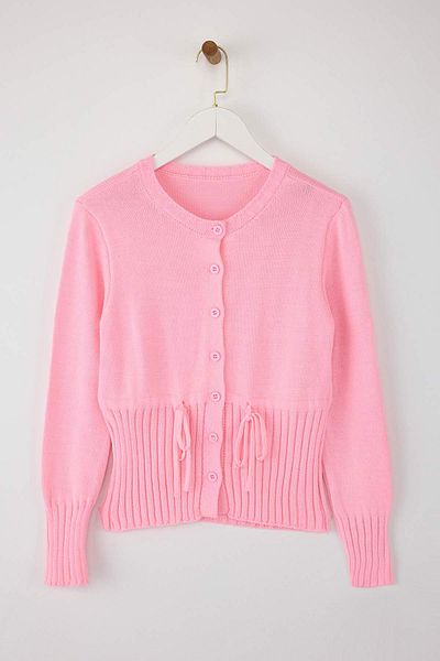 Trendyol Collection Pink Waist Gathered Fitted/Body Hugging Knitwear Cardigan Twoaw26Hi00004