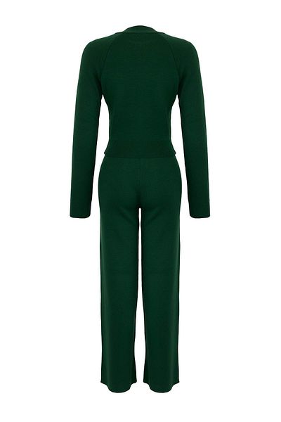 Trendyol Collection Emerald Green Crop Basic Knitwear Bottom-Top Set Twoaw24Au00024
