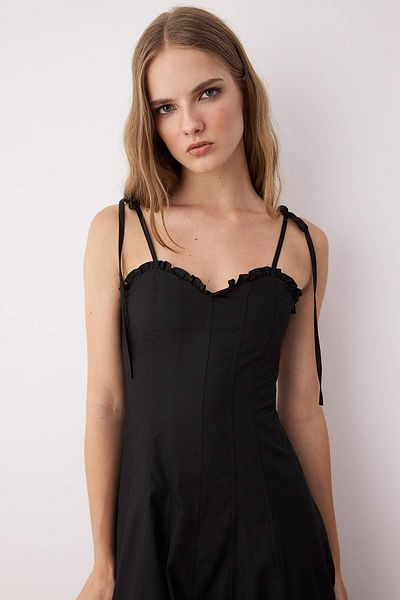Trendyol Collection Black Waist Opening Woven Maxi Dress Twoss25El00870