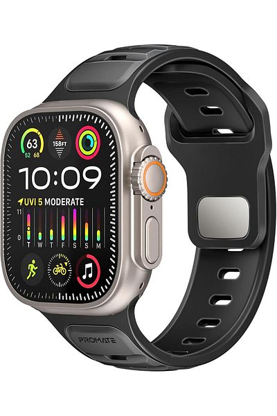 Promate Dual-Colour Apple Watch Band with Dust-Proof UV Treated Surface, Rust-Resistant Stainless-St