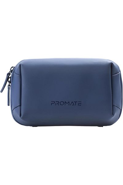 Promate Mini Tech Organizer Pouch with Multiple Compartments, Durable Waterproof PU Material, Lightw