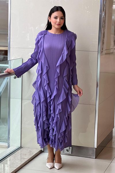 Mahal Frilly Accordion Dress