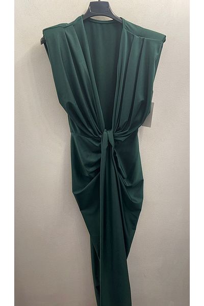 ASTRID FASHION STORE Nadina midi lycra dress with knot at the waist
