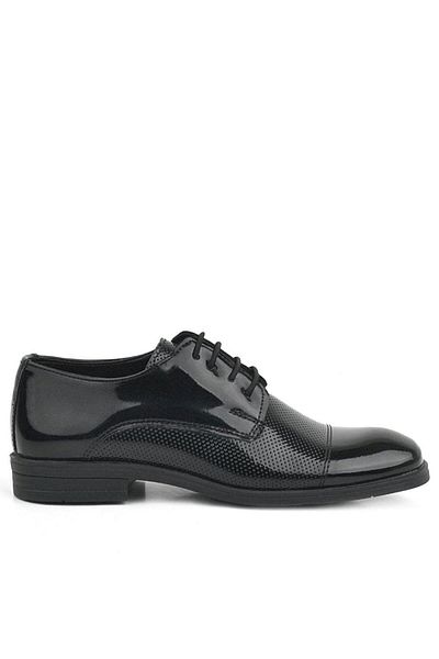 Rakerplus Black Patent Leather Lace-Up Oxford Children's Classic Shoes
