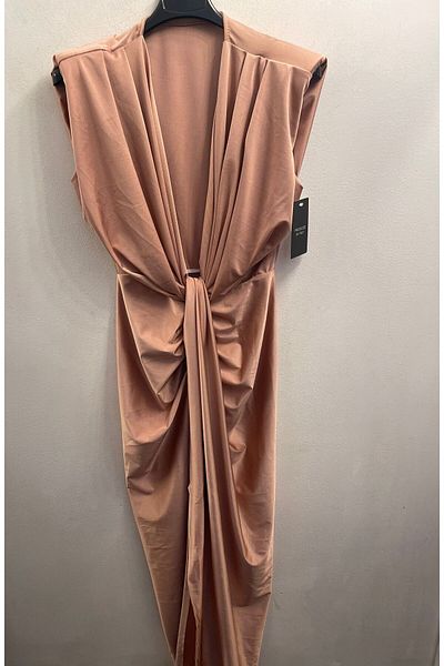 ASTRID FASHION STORE Nadina midi lycra dress with knot at the waist