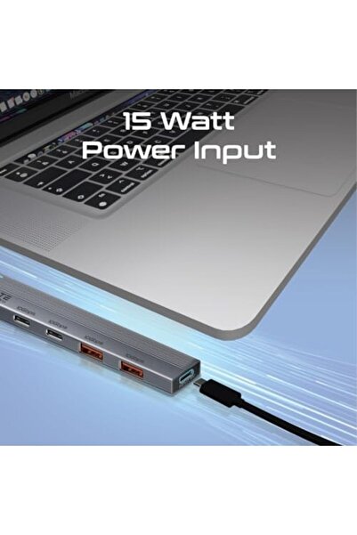 Promate موزع متعدد الشاشات 4 في 1 مع منفذي USB-A وUSB-C