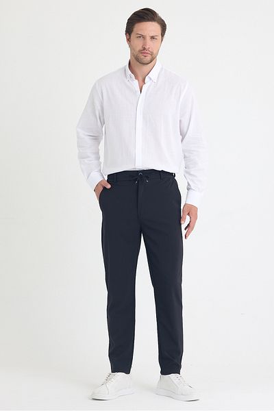 gothamvibes Men's Black Jogger Fabric Pants