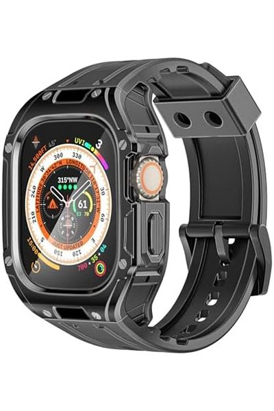 Promate Apple Watch Case and Band with Secure Stainless-Steel Buckle, Lightweight Design, Scratch-Re