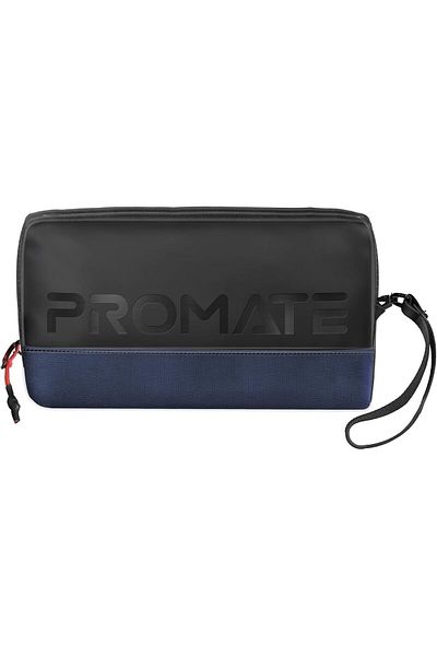 Promate Lightweight Tech Essential Organizer Pouch Bag with Multiple Pockets, Water-Resistant Fabric