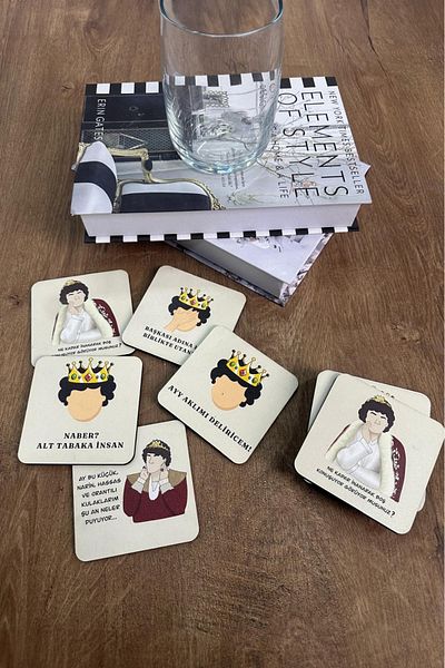 SM Satranç Medya Prince Coaster Fireplace Scented Wooden Set of 5