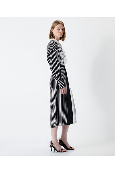 İpekyol Line pattern midi skirt