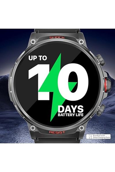 Promate Tough-Built Smartwatch with Round 1.85-Inch TFT Display, 100+ Sports Modes, Heart Rate Senso
