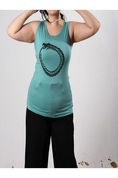 Aşkın Parti Evi Tricou de damă cu imprimeu fără mâneci din țesătură organică