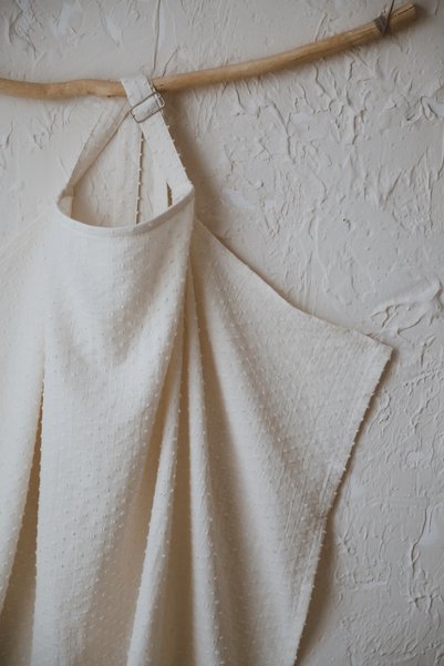 BabyKAR Breastfeeding Bib with Pompom Muslin 100% Cotton - Ecru