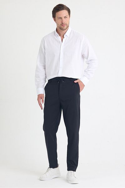 gothamvibes Men's Black Jogger Fabric Pants