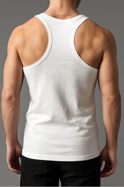 Çetinkaya Ανδρικό εσώρουχο 3 τεμαχίων 100% βαμβάκι A Quality Rib Lycra White Sportsman Rambo