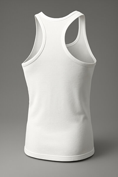 Çetinkaya 3 Adet Erkek %100 Pamuk A Kalite Ribana Likralı Beyaz Sporcu Rambo Atlet