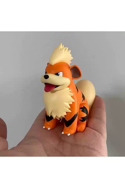 BANDAI 7cm Growlithe A Arcanine And Growlithe Anime Figurine Model Kawaii Decoration Doll Children Toys Sta