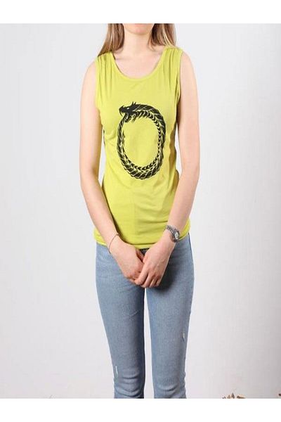 Aşkın Parti Evi Tricou de damă cu imprimeu fără mâneci din țesătură organică
