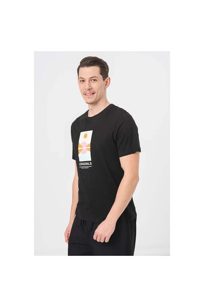 Jack & Jones Jack&jones Lafayette 1 Erkek Siyah Yuvarlak Yaka Tişört