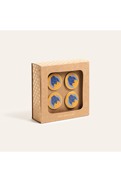 Zsa Zsa Zsu Agra Metal Peçete Halkası 4 Cm Mavi - Sarı