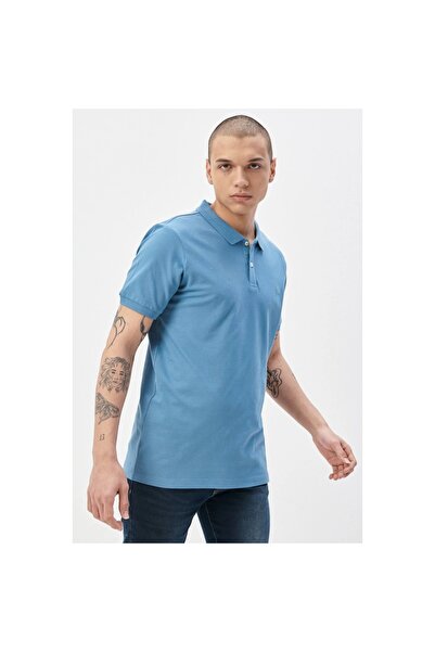 Lee Regular Fit Normal Kesim %100 Pamuk Polo Yaka Açık Mavi Tişört
