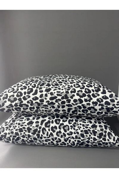 mihriban 2-Piece Siberian Leopard Patterned Pillow Case 50X70 cm