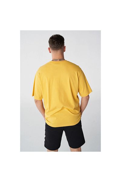 hummel Мъжка жълта тениска с кръгло деколте Javon Oversize