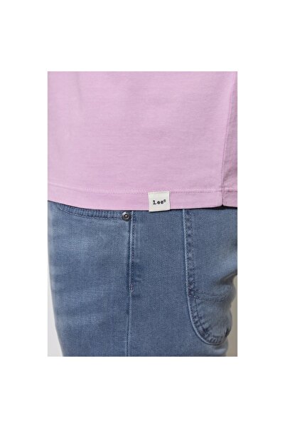 Lee Ανδρικό μπλουζάκι με λαιμόκοψη σε ροζ πλήρωμα