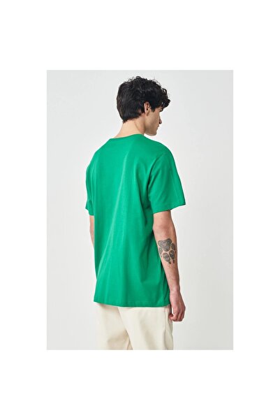 Lee Ελαφρύ ανδρικό μπλουζάκι με πράσινη λαιμόκοψη