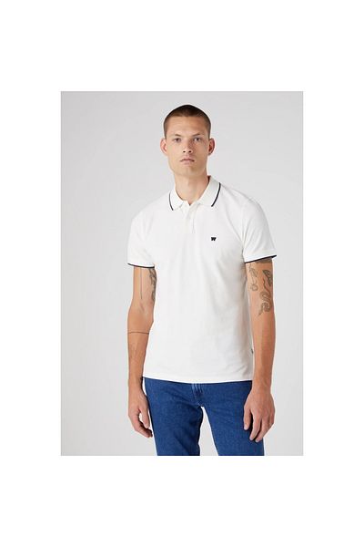 WRANGLER Regular Fit Regular Fit 100% Cotton Men's White Polo Neck T-Shirt