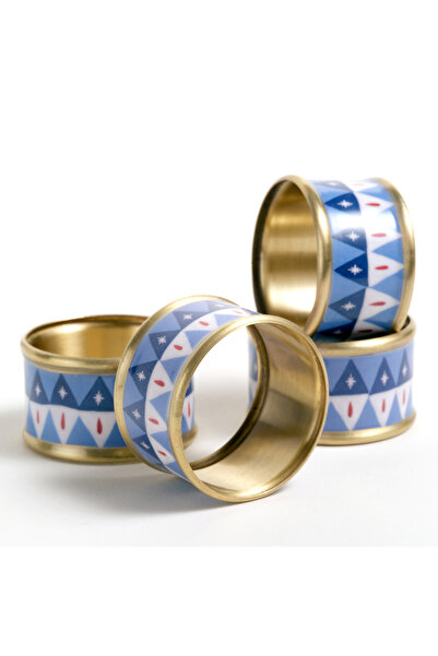 Zsa Zsa Zsu Agra Pirinç Peçete Halkası 5 Cm Mavi