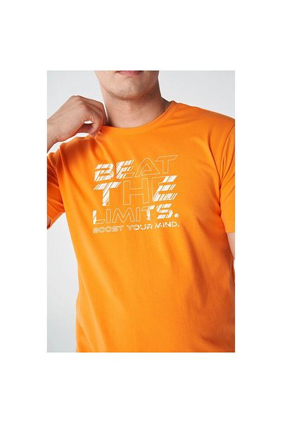 hummel Ανδρικό πορτοκαλί μπλουζάκι με στρογγυλή λαιμόκοψη T-te Beat Cotton