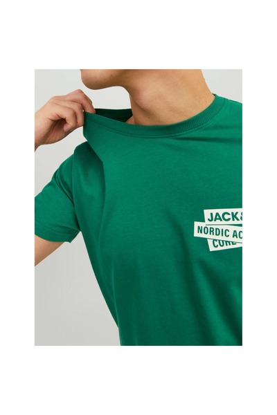 Jack & Jones Мъжка зелена тениска с кръгло деколте Jack&Jones Spirit Logo