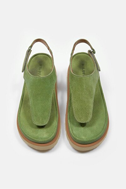 NILUFARR Dominic Green Suede Genuine Leather Sole Women's Sandals