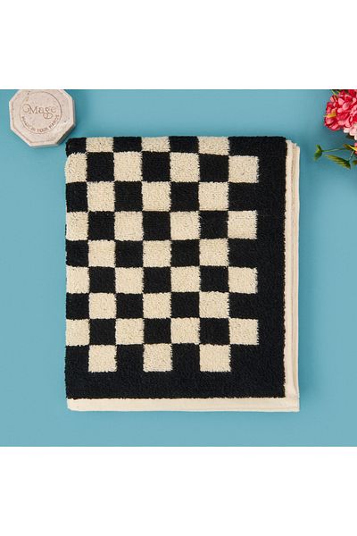 Evidea Soft Elena Face Towel - Ecru / Black - 50X90 cm
