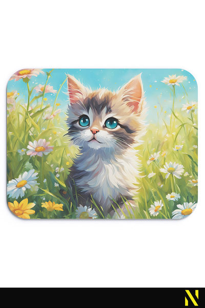 nilizma pisică Mouse Pad cu model - 23x19 cm, cu bază anti-alunecare, ergonomic, cu design drăguț de pisică, pentru acasă și la birou.